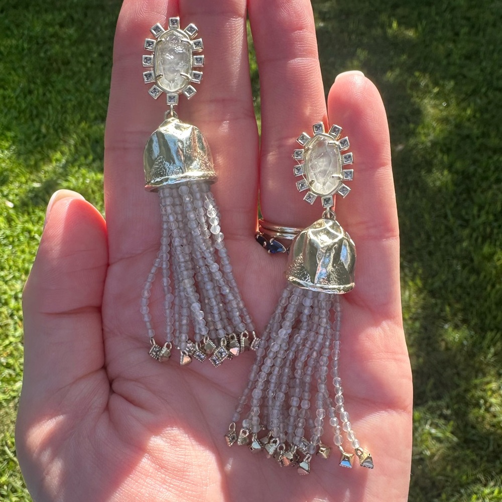 Kendra Scott Mother of Pearl Tassel Earrings in Gold